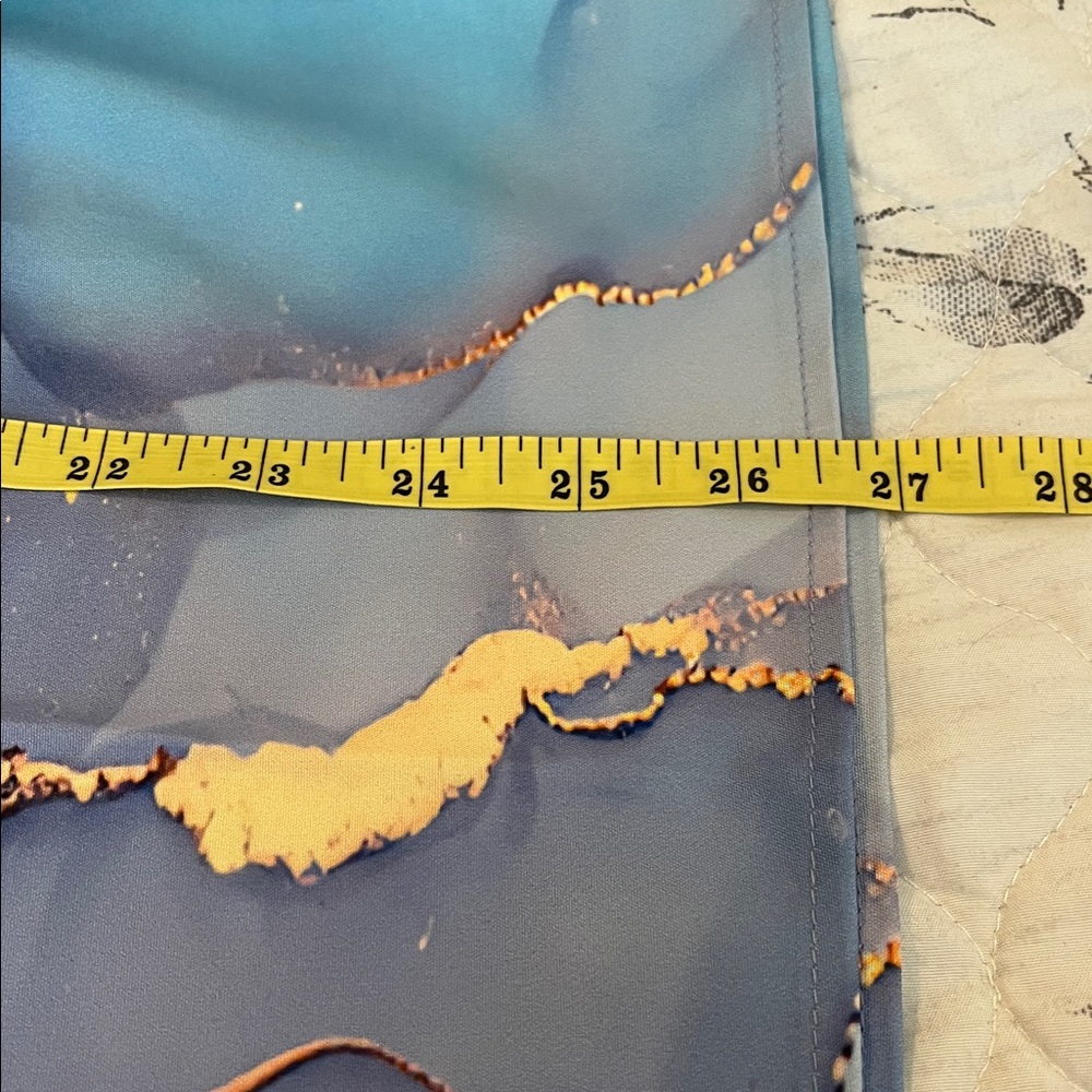 Zolucky Brand Blue and Gold Abstract Button-Up Shirt - Picture 8 of 9